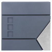 Cassetta postale con vano portagiornale V48 antracite + inox 370 x 105 x 370 mm