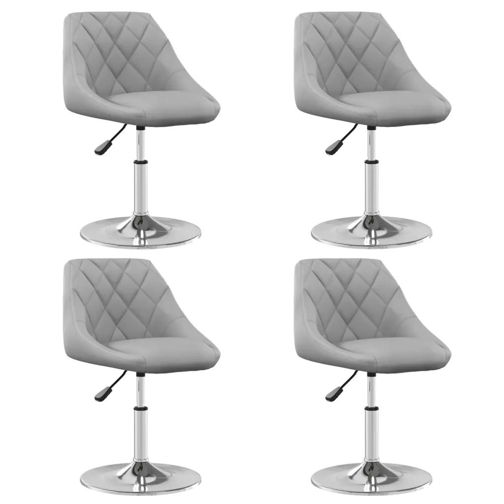 Sedie da Pranzo Girevoli 4 pz Grigio Chiaro in Velluto cod mxl 55543