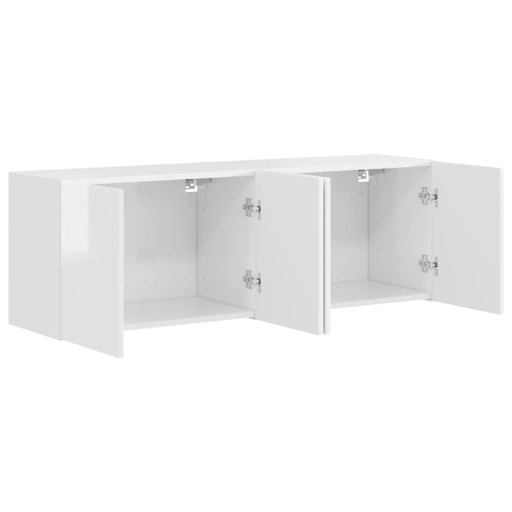 Mobile TV da parete 2 pcs Bianco Lucido 59,5 x 31 x 40 cm 892338