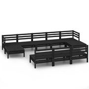 Set di mobili da giardino mobili da esterno 10 pezzi legno di pino massiccio nero 02_0015274