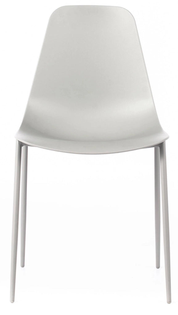 Set 4 Sedie 49x48,5x88 cm in Polipropilene Grigio Chiaro