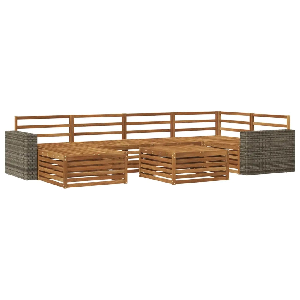 Set di divani da esterno 7 pz Naturale 3383607