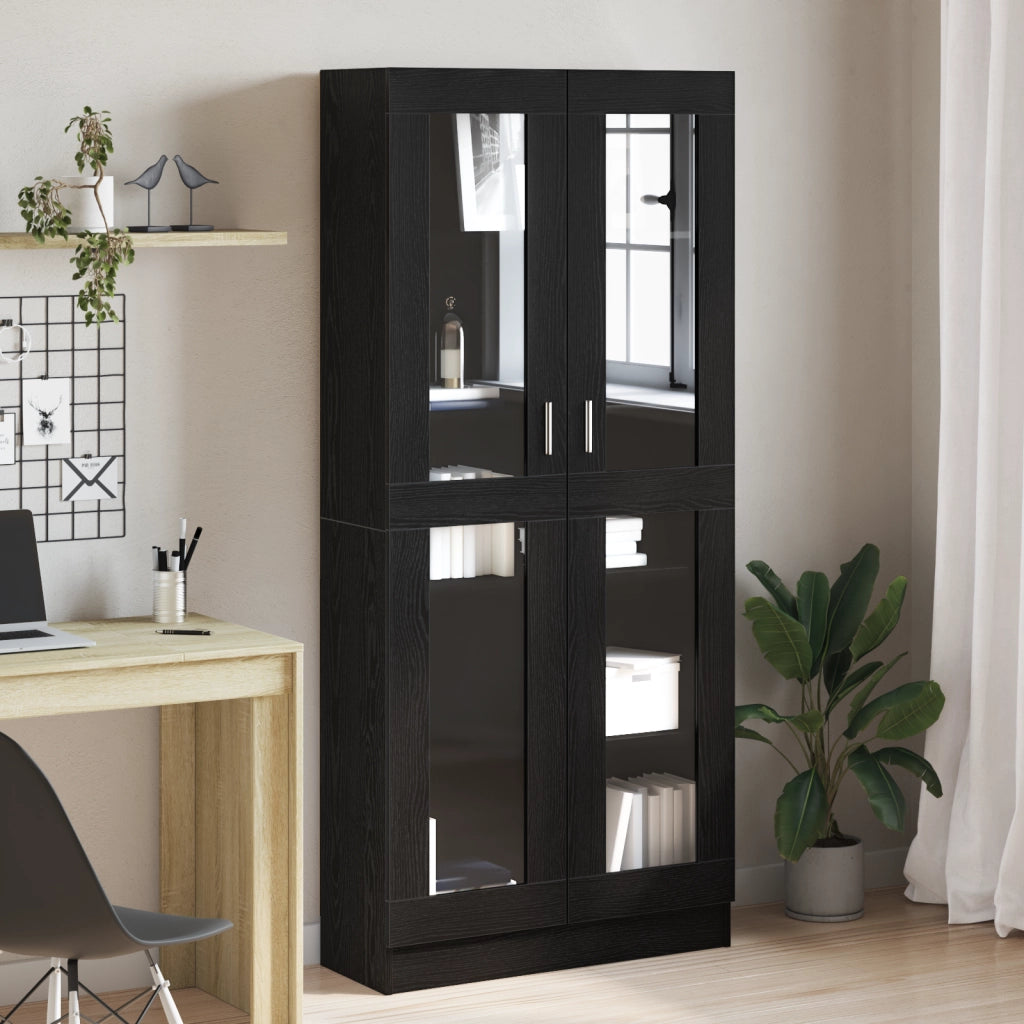 Armadi per libri  2 pz Nero Rovere 82,5x30,5x185 cm in legno ingegnerizzato