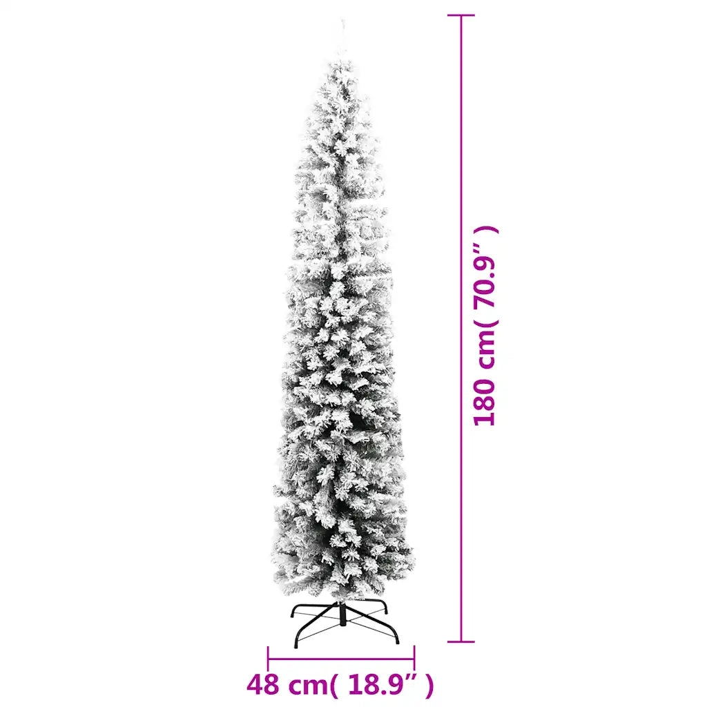 Albero di Natale Artificiale con Neve Fioccata Verde 180 cm PVC 320954