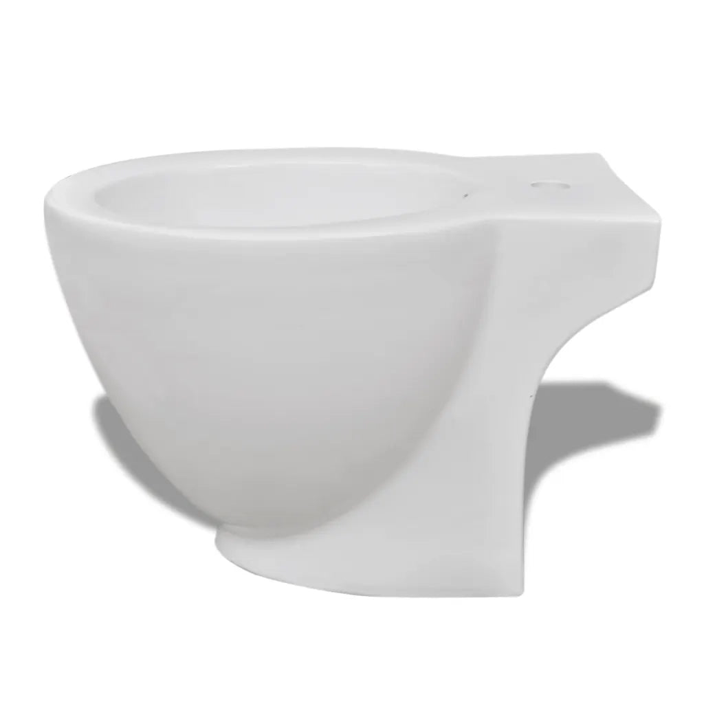 Bidè Rotondo Bianco con Piede di Alta Qualità in Ceramica 140665