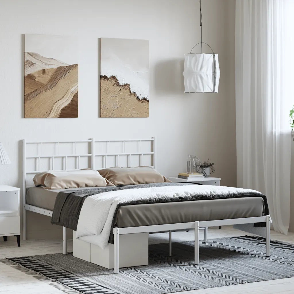 Giroletto con Testiera Metallo Bianco 150x200 cmcod mxl 107246