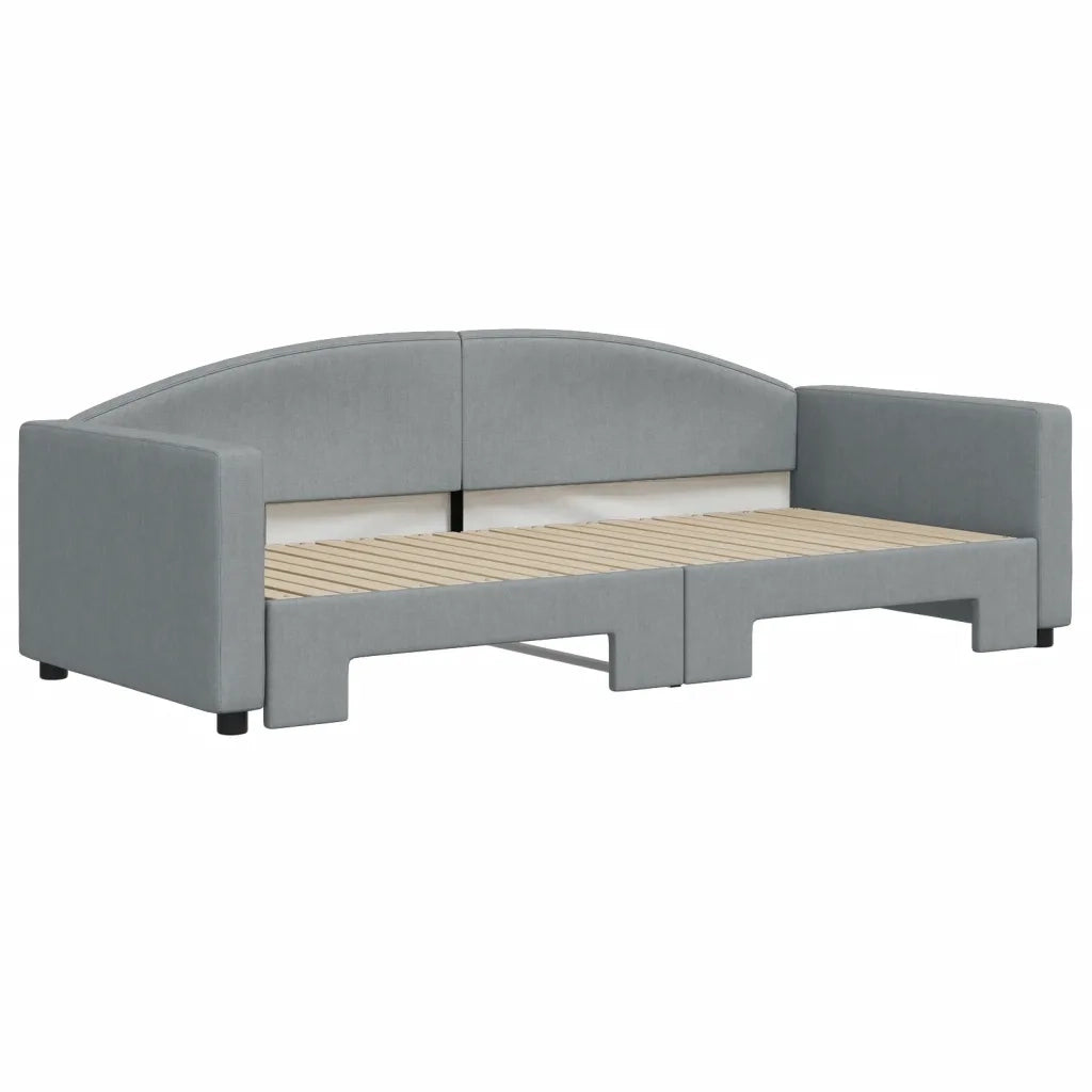 Divano Letto con Letto Estraibile Grigio Chiaro 90x200 Tessuto 3197188