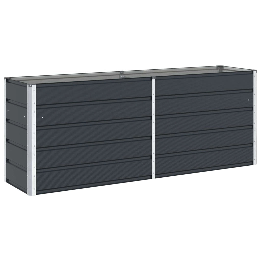 Fioriera da esterno dal design moderno 195 x 50 x 77 cm in acciaio zincato color antracite codice 02_0059236.