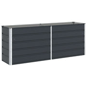 Fioriera da esterno dal design moderno 195 x 50 x 77 cm in acciaio zincato color antracite codice 02_0059236.