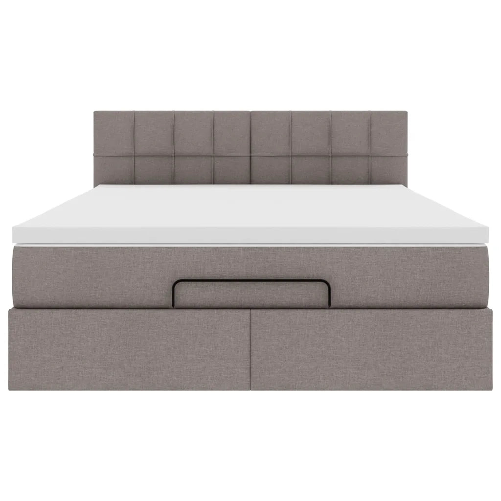 Pouf Letto con Materasso Tortora 140x190 cm in Tessuto 3311460