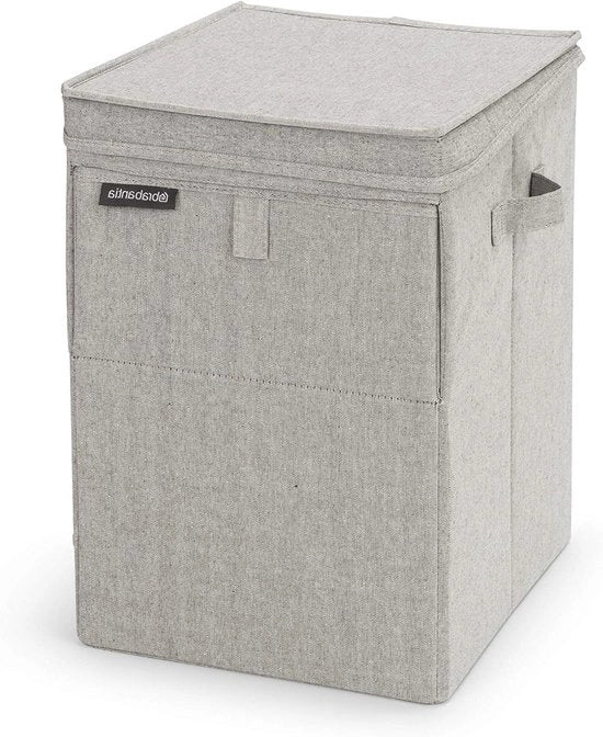 Wastas Spazio Risparmiato con Grande Apertura per Lavatrice di una Grande Famiglia - Maniglie Ripiegabili - Stoffa Solida - Stivabile - Grigio 35L
