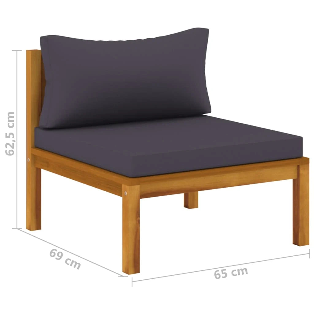 Set di mobili da giardino mobili da esterno 5 pezzi con cuscini legno massello di acacia 02_0016290