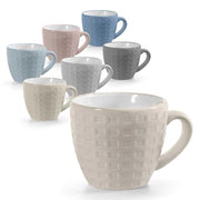 SET 6 TAZZINE DA CAFFÈ IN CERAMICA CON DESIGN A QUADRETTI IN MULTICOLORE