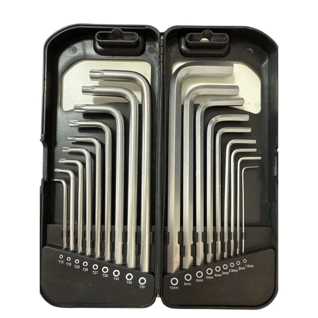 Set 18 Pezzi Chiavi Esagonali e Torx set chiavi piegate Art.262019