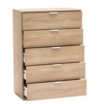 Cassettiera 5 cassetti sonoma già montato L75 H103 P38