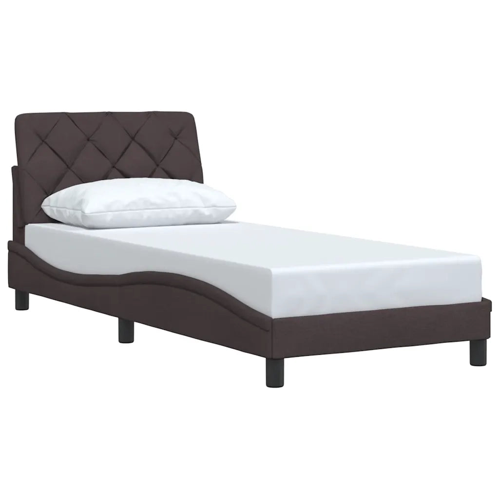 vidaXL Giroletto senza Materasso Marrone Scuro 90x190 cm Tessuto