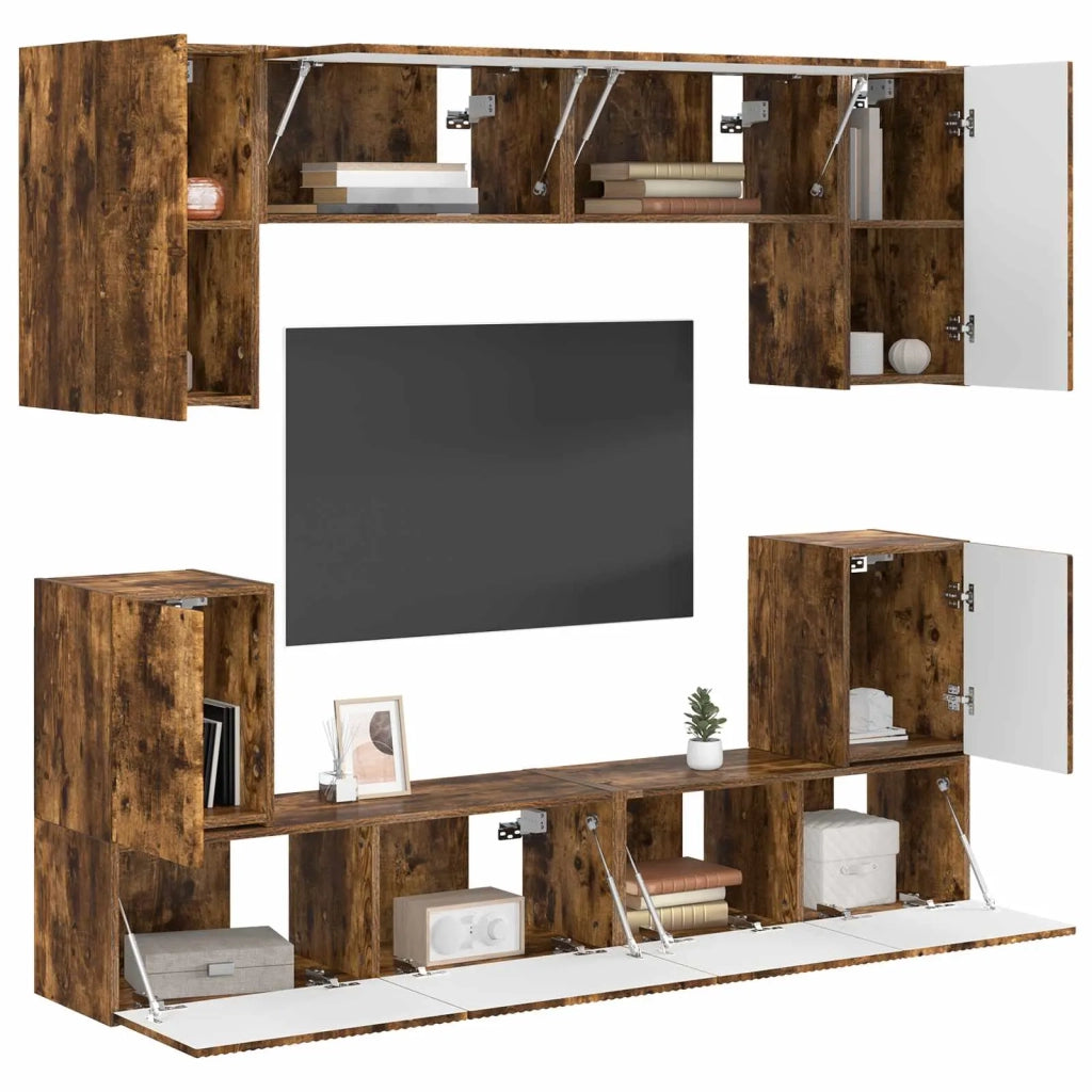 Set mobile TV 5 pcs Rovere fumé Legno multistrato