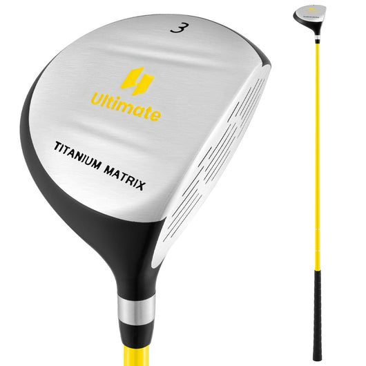 165CC Legno da fairway junior 3 per bambini di et¨¤ 8-10, Mazza da golf individuale per ragazzi e ragazze Giallo-Golf