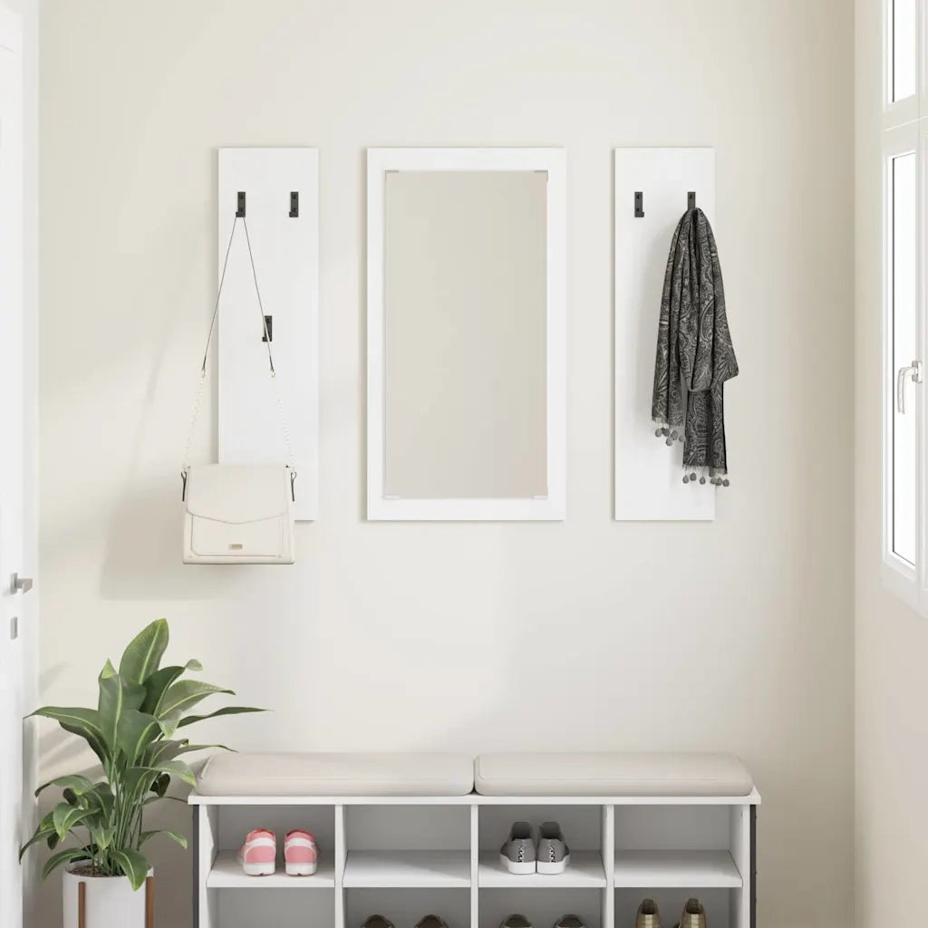 vidaXL Appendiabiti a muro Bianco 96 x 1.5 x 90 cm Legno multistrato