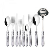 ALADDIN Ghiera Cromata, Posate Set 75 pz, Scatola in Legno Wengè,