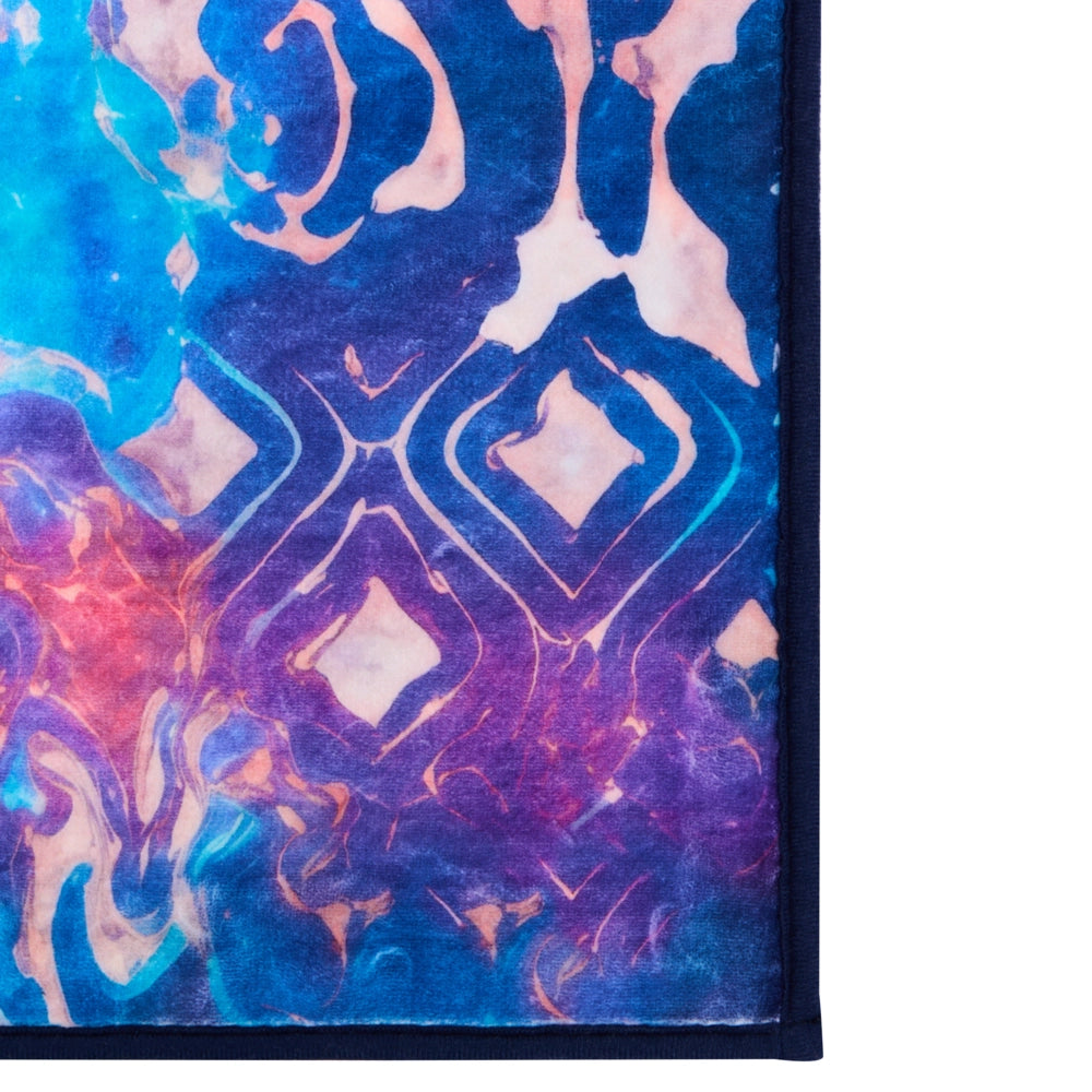 Tappeto multicolore in poliestere 160 x 230 cm tessuto a trama piatta stile orientale boho con vivaci motivi stampati
