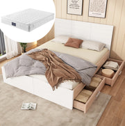 Letto matrimoniale 140x200 cm con materasso e 2 cassetti