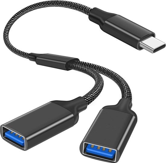 Adattatore USB-C a doppio USB femmina - Splitter per S8 S9, Pixel - Cavo OTG Y