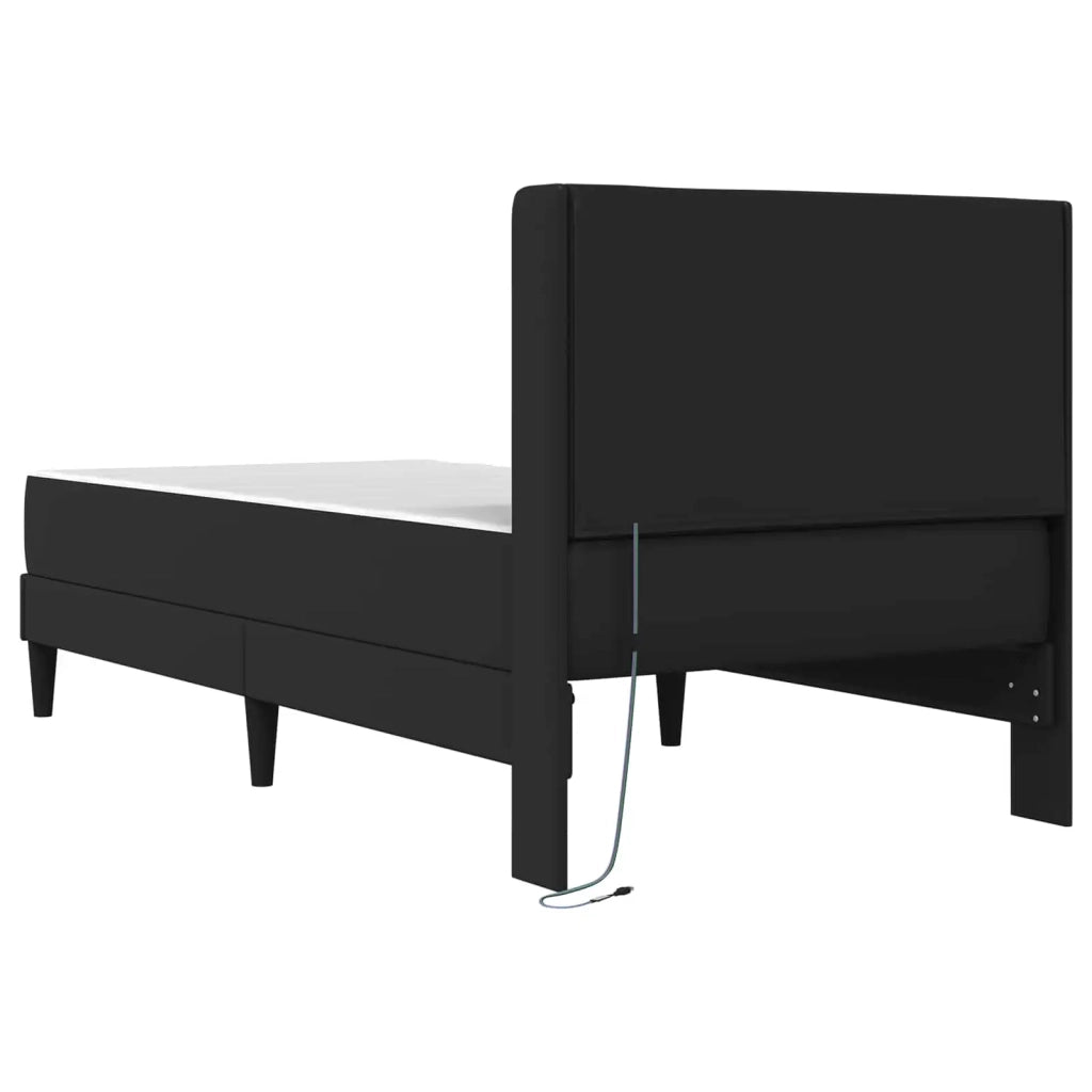 Struttura letto con materasso Nero 90 x 190 cm Similpelle 3414895