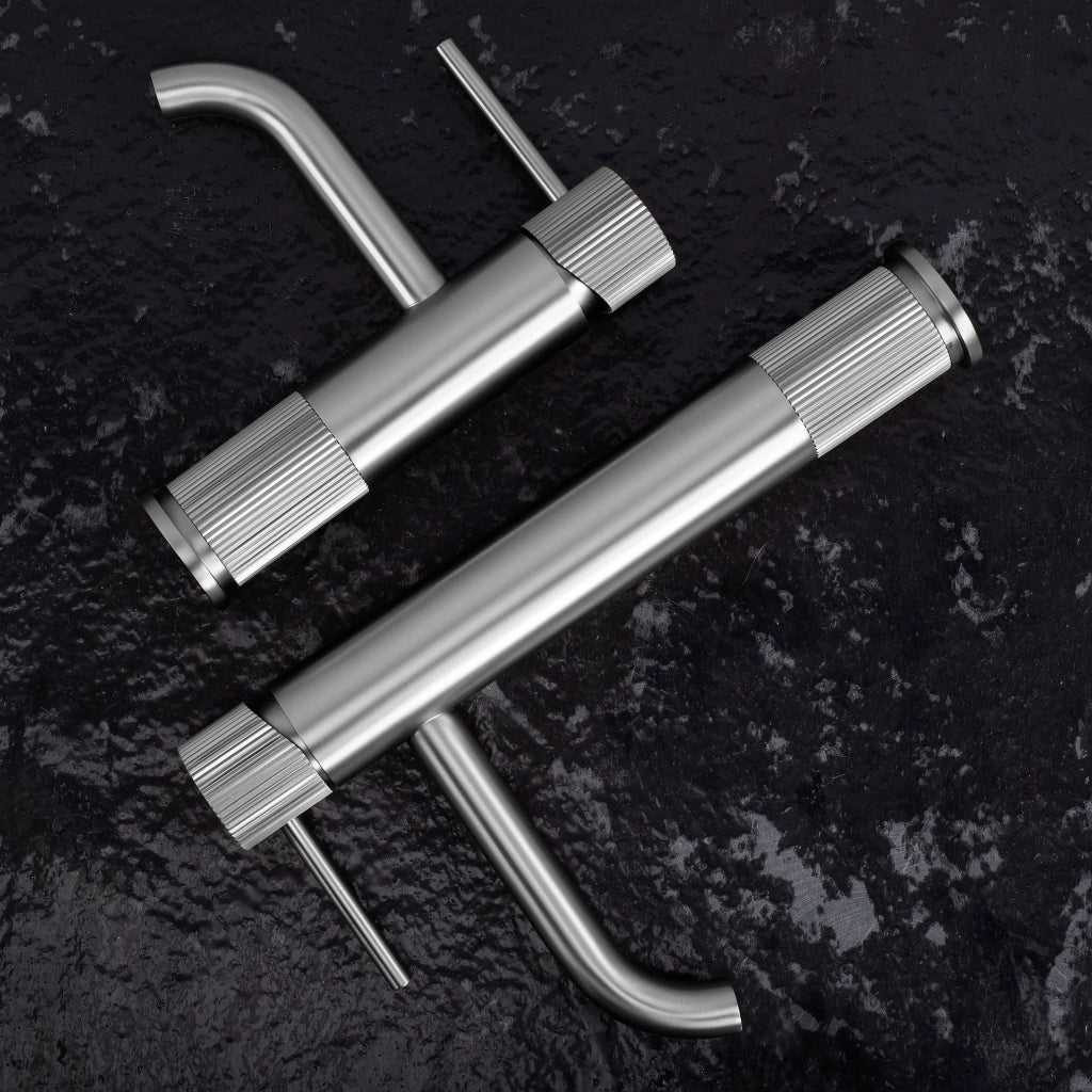 Rubinetto Da Bagno Rea Lungo Stripe Brush Nickel Low