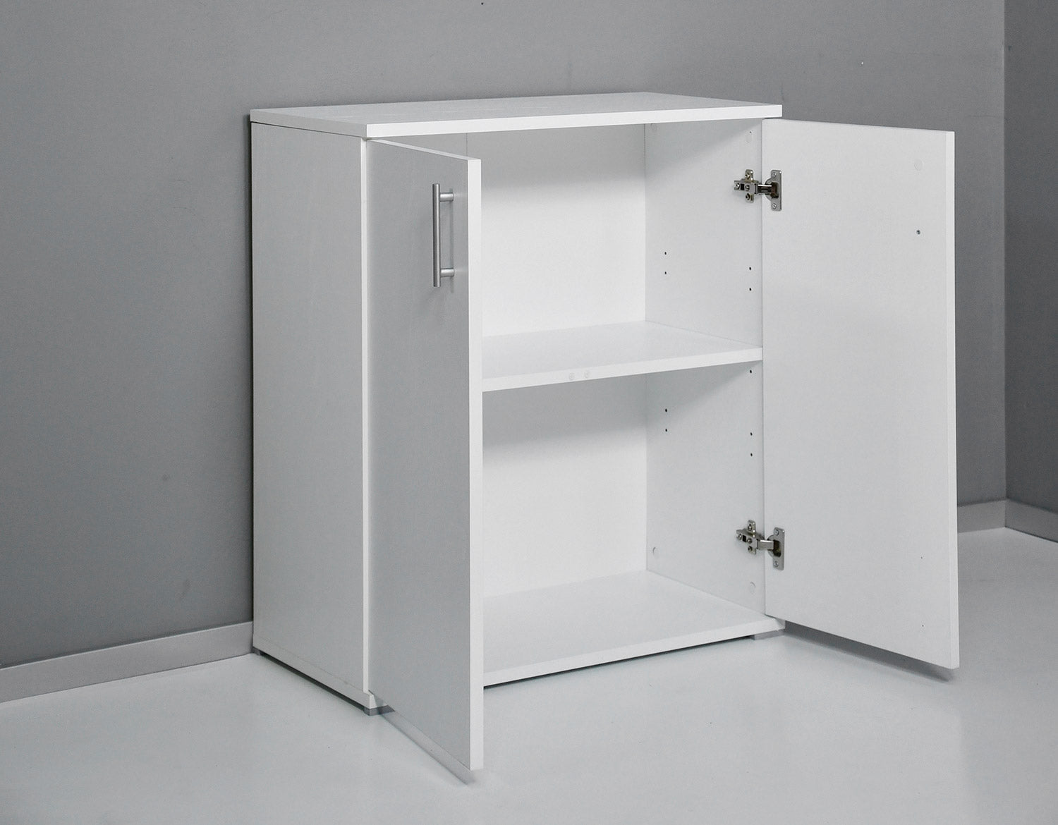 Armadietto Multiuso 2 Ante 72,3x36x81 cm in Truciolare Nobilitato Bianco