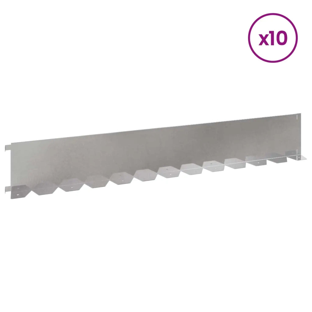 Bordura per Prato 10 pcs 102 x 15 x 4 cm Acciaio Argento 8008775