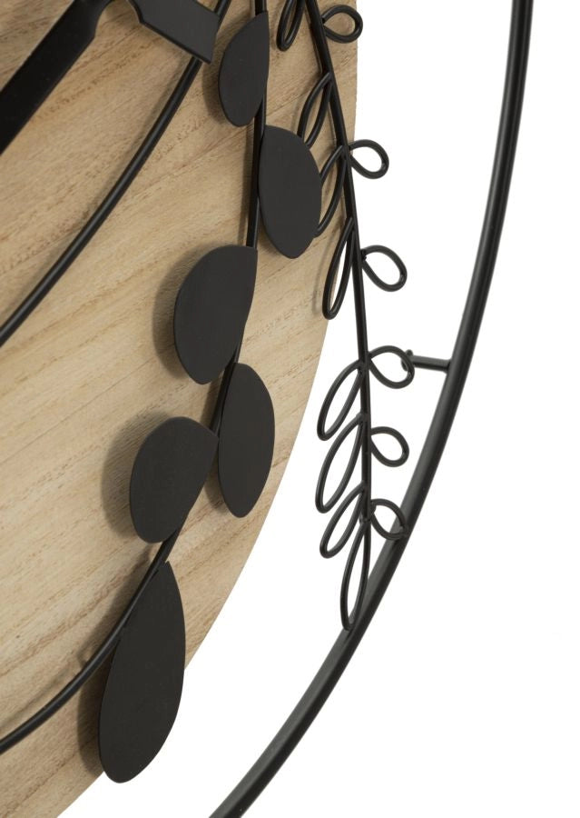Orologio da Muro Elegant 60x2x60 cm in Ferro e MDF Nero e Marrone