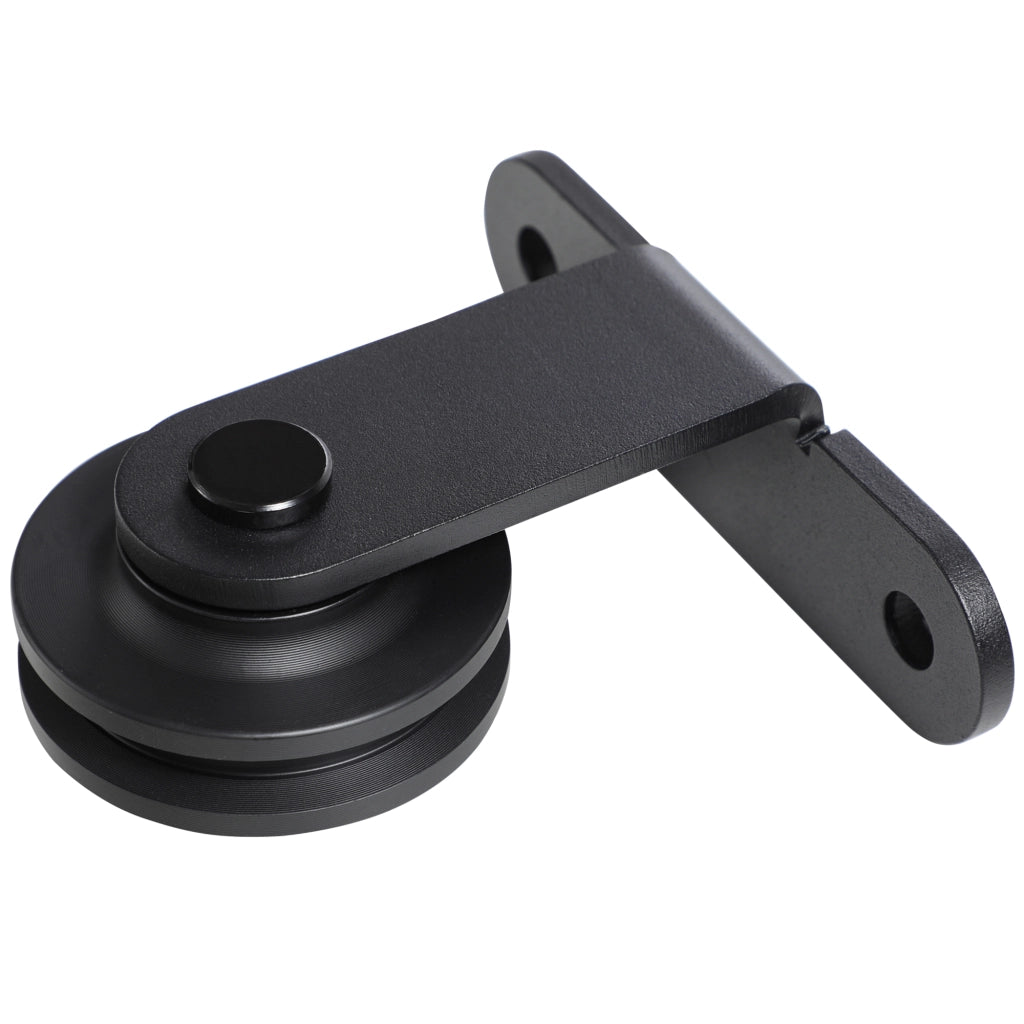 Kit Porta Scorrevole 200x40x0,6 cm con Binari Fermi e Guide in Acciaio Nero