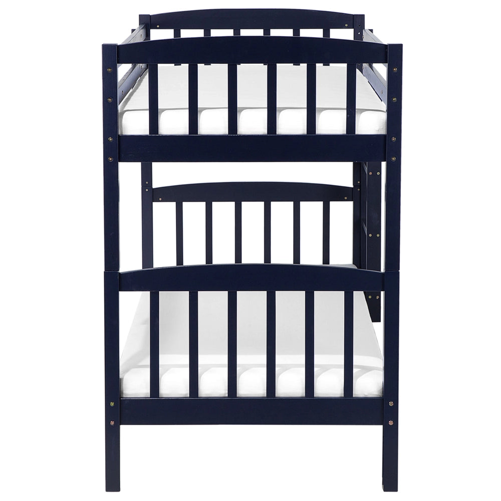 Letto a castello letto doppio in legno di pino blu scuro Single Size 90 x 200 di altezza per bambini cameretta
