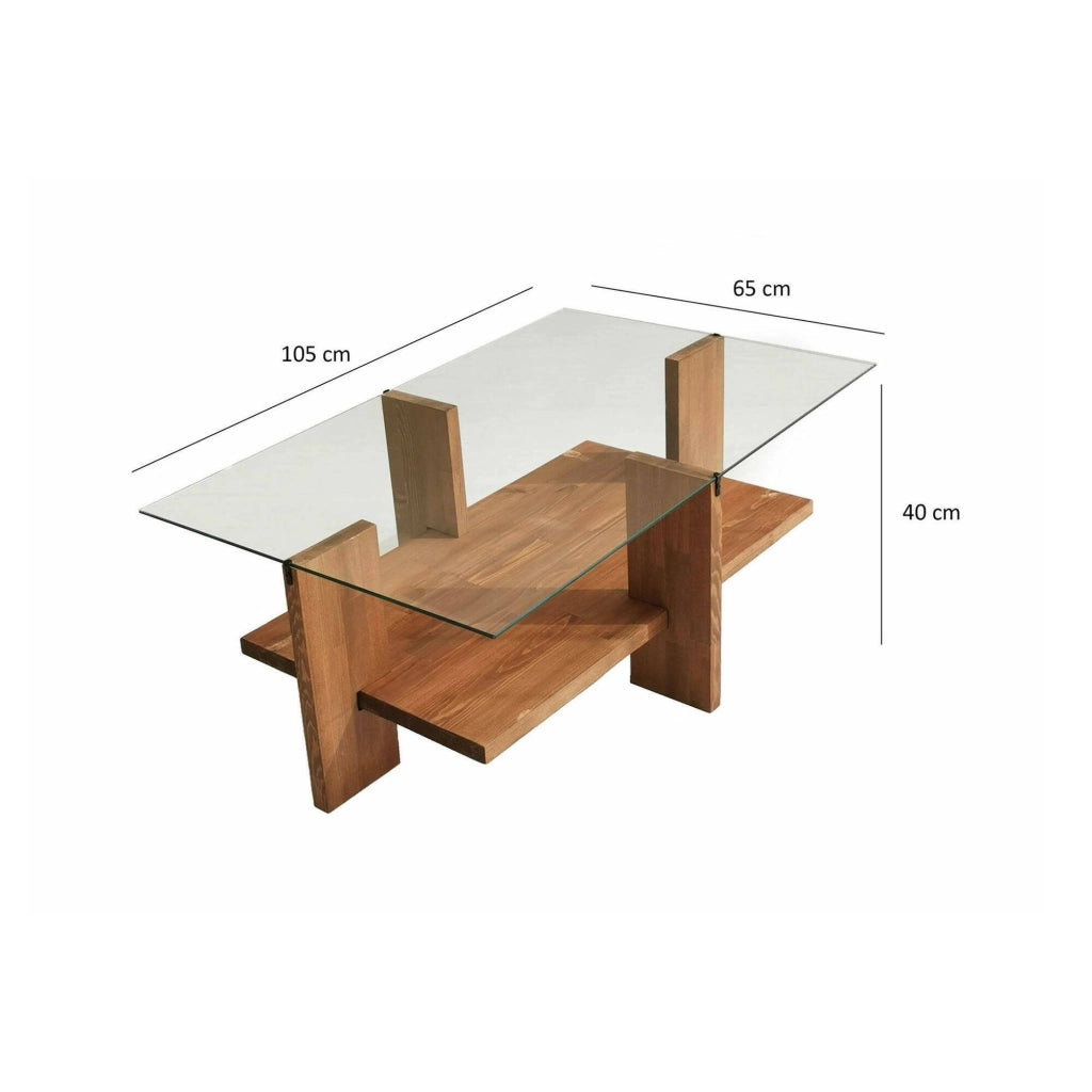 Tomiri, Tavolino da Salotto Portariviste, 105x60x40h cm Marrone Noce
