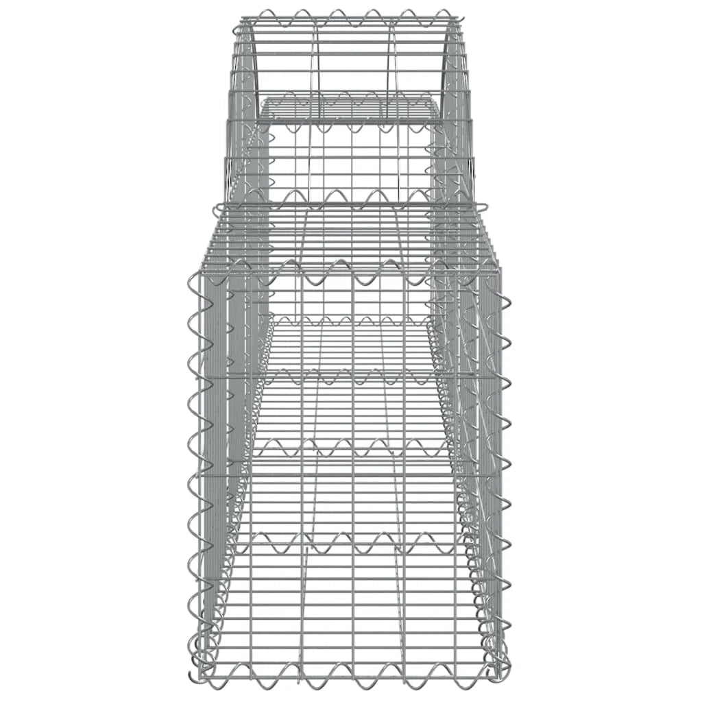 Cestini gabbioni recinzione a gabbia muro di contenimento ad arco 15 pezzi 200 x 30 x 40/60 cm ferro zincato argento 02_0040406
