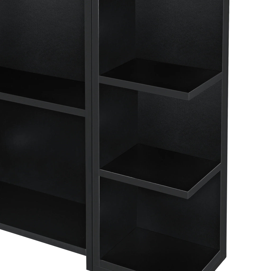Anta pensile bagno con specchio 64 x 80 x 20 cm nero 03_0007673