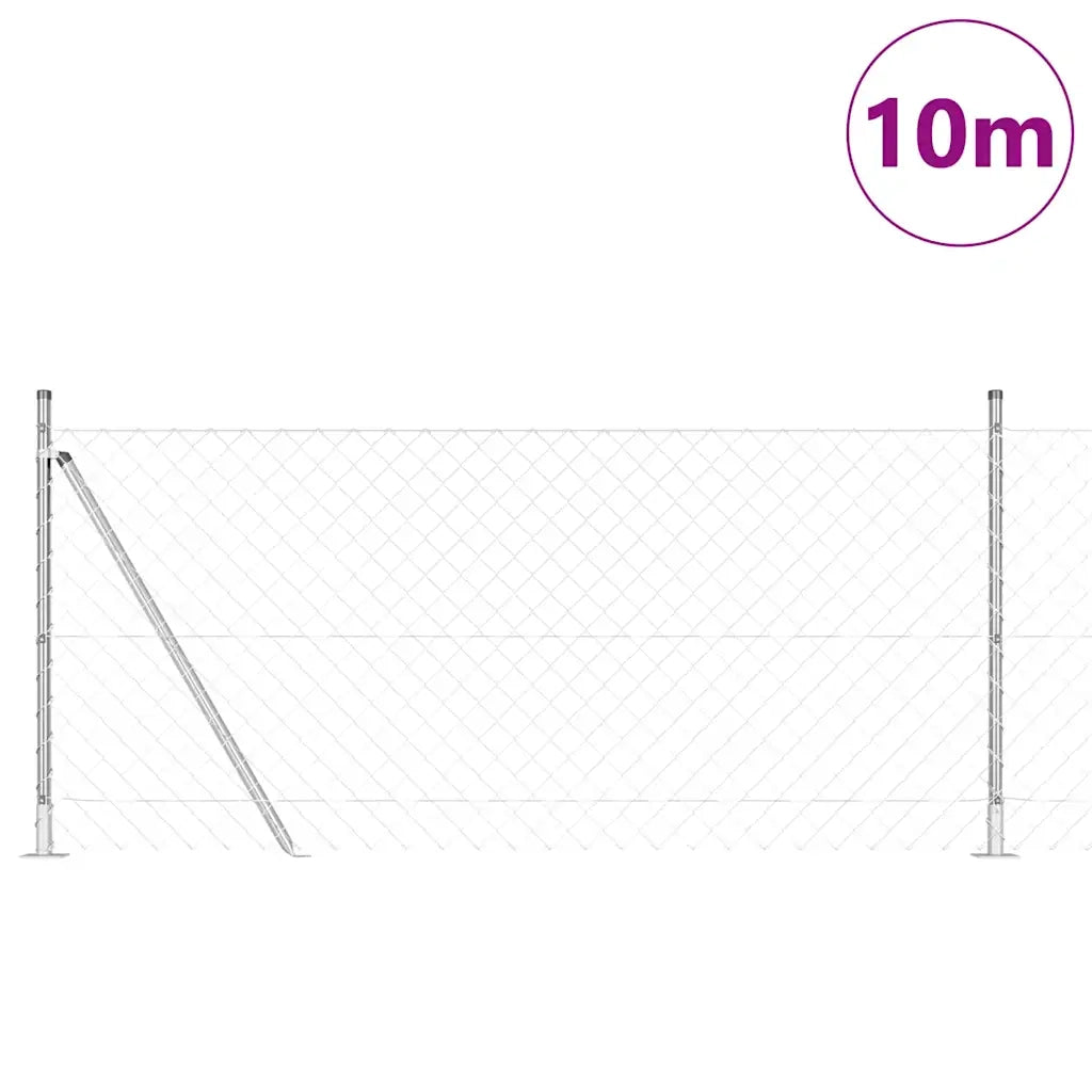 Palo della recinzione | Pannello per recinzione Argento 10 x 1 m (rete 60 x 60 mm)