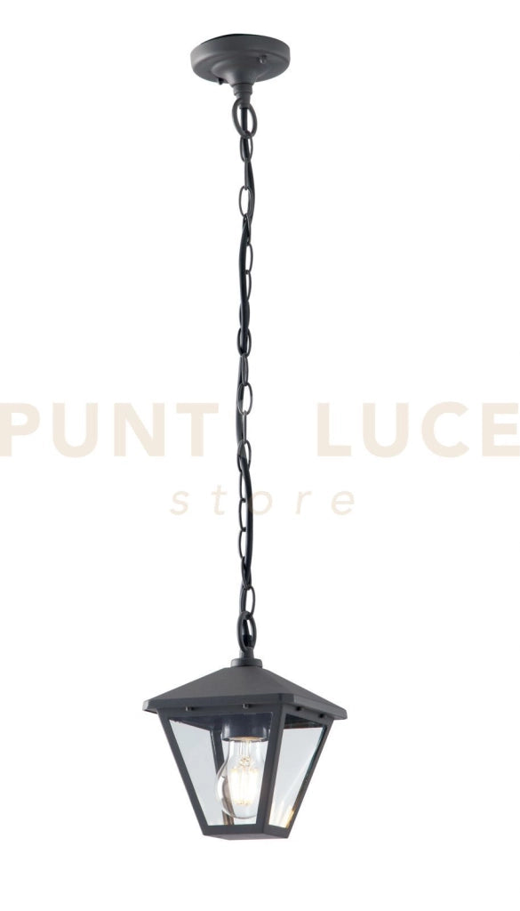 SOSPENSIONE PRISMA ANTRACITE 1 LUCE ATTACCO E27 IP44 16X16X83CM