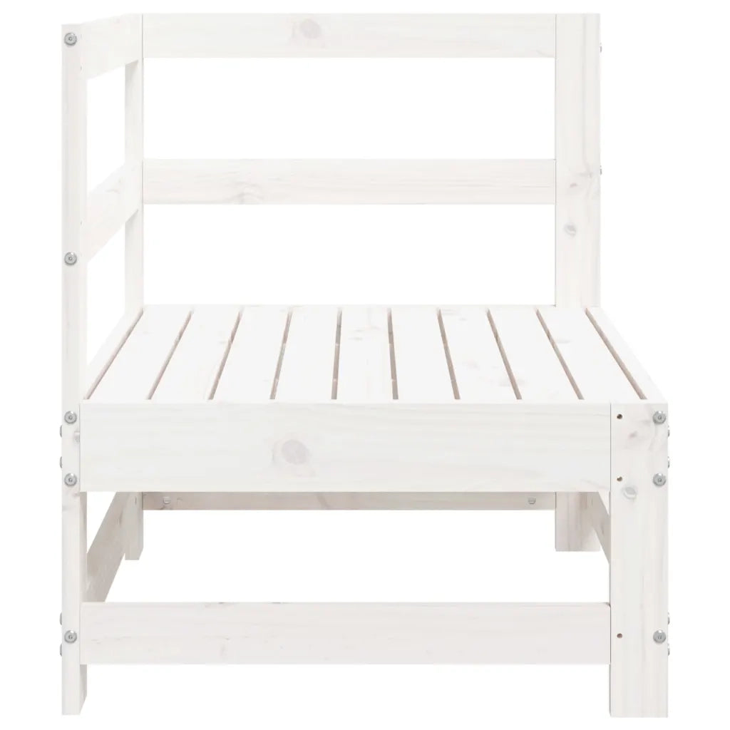 Divano Angolare da Giardino-Sofa da Giardino-Divanetto da esterno Bianco in Legno Massello di Pino 616594