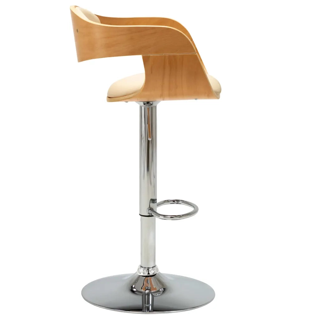 Sedie da Bar 2 pz Crema in Legno Piegato e Similpelle 3052714