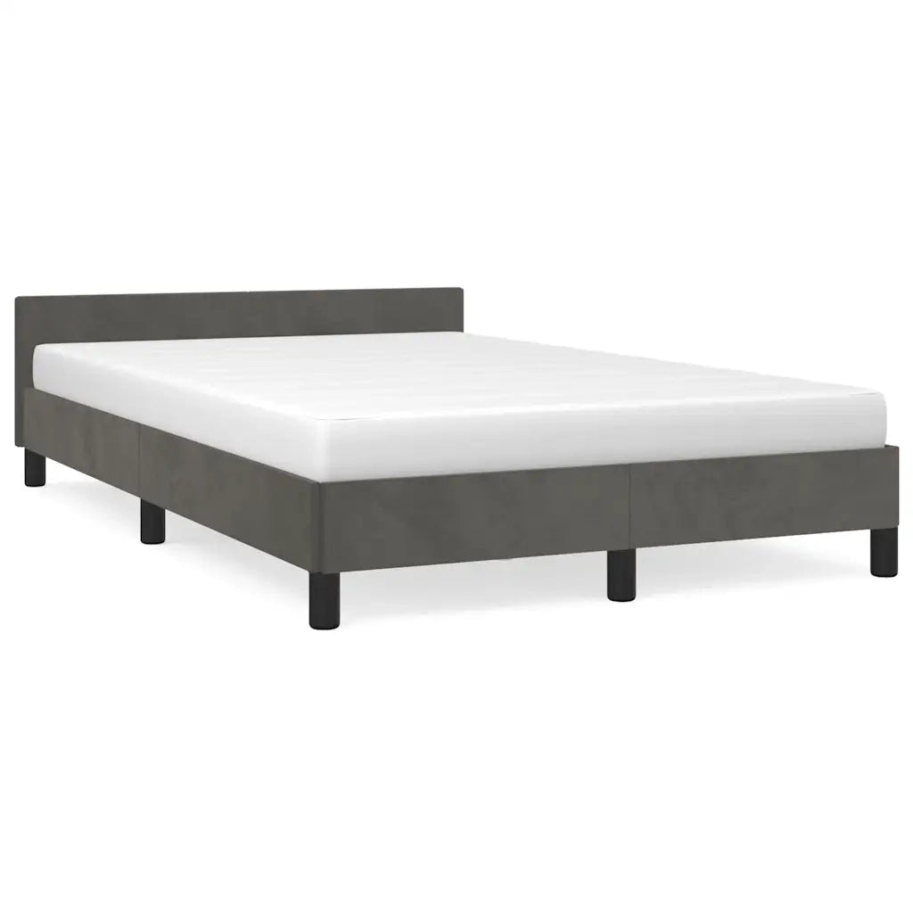 Giroletto con Testiera Grigio Scuro 120x200 cm in Velluto cod mxl 63062