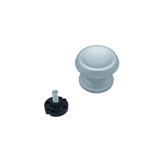 Pomolo fisso per porta SAGUATTI 166/60EB in alluminio argento satinato