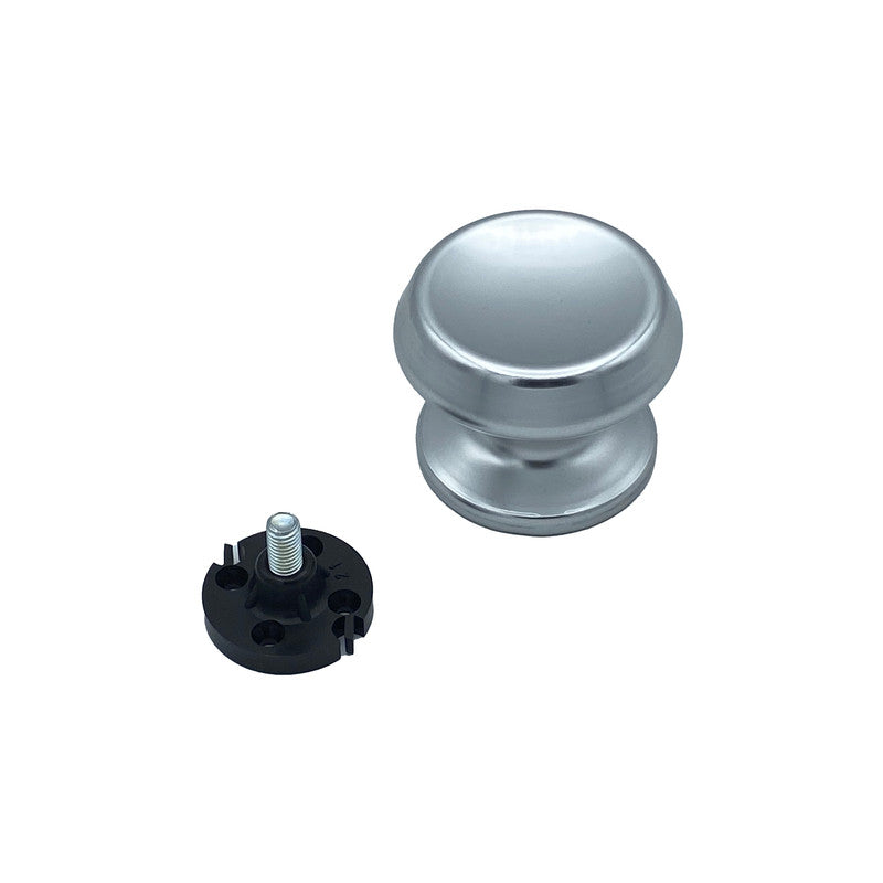 Pomolo fisso per porta SAGUATTI 166/70AB in alluminio argento lucido