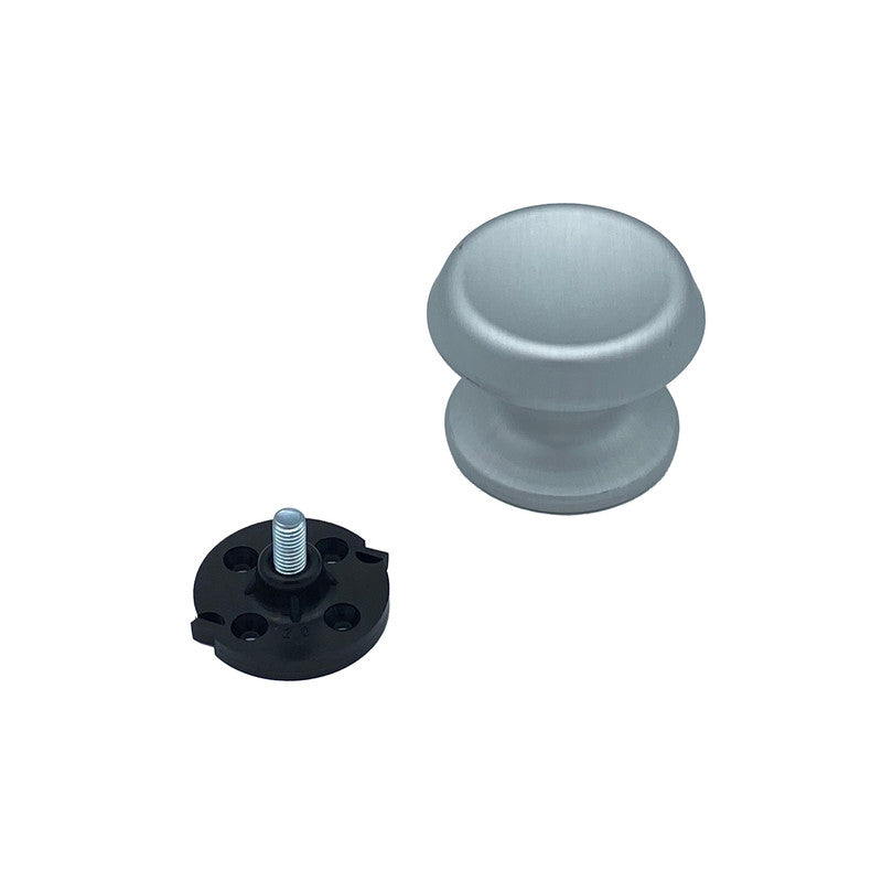 Pomolo fisso per porta SAGUATTI 166/70CB in alluminio argento satinato