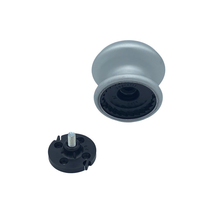 Pomolo fisso per porta SAGUATTI 166/80EB in alluminio argento satinato