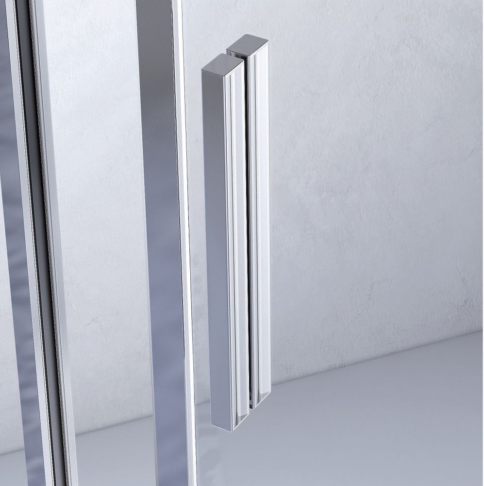 Box doccia 2 lati Fisso + Scorrevole Cristallo 8 mm Giava - Nice Soft Close - Misura: 80 x 150 x h190 cm