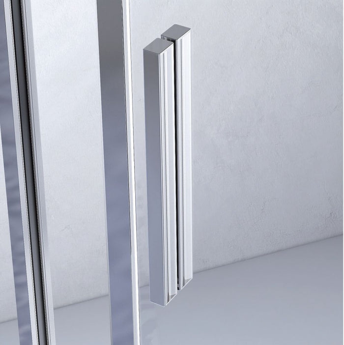Box doccia 2 lati Fisso + Scorrevole Cristallo 8 mm Giava - Nice Soft Close - Misura: 70 x 140 x h190 cm