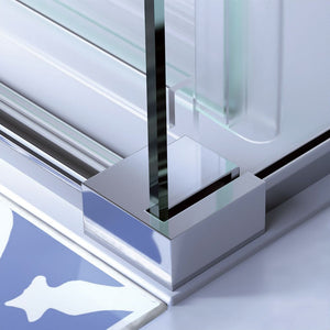 Box doccia 2 lati Fisso + Scorrevole Cristallo 8 mm Giava - Nice Soft Close - Misura: 90 x 150 x h190 cm