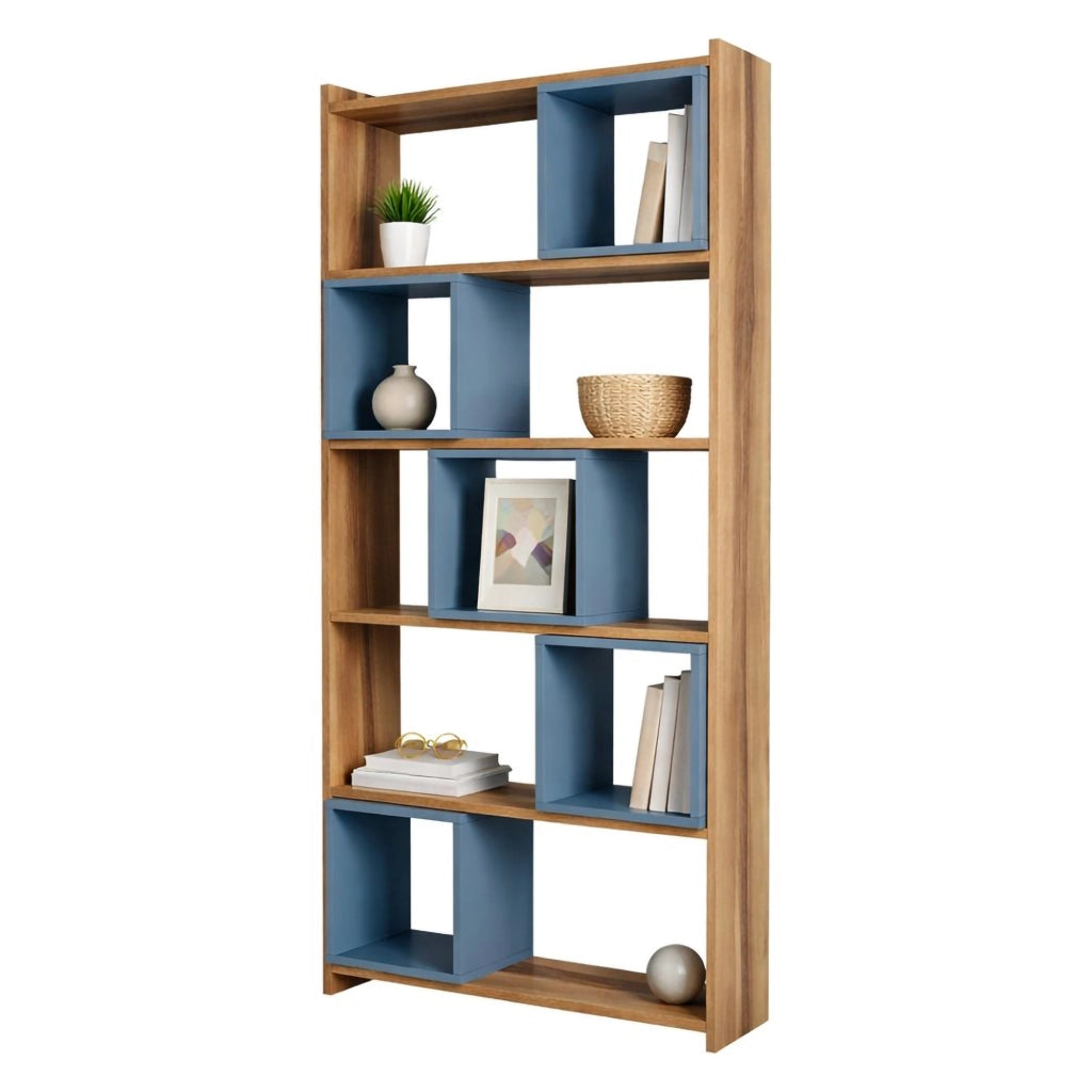 Biblioteca Policoro, Libreria 4 Ripiani, 80x22x170h cm Marrone Noce